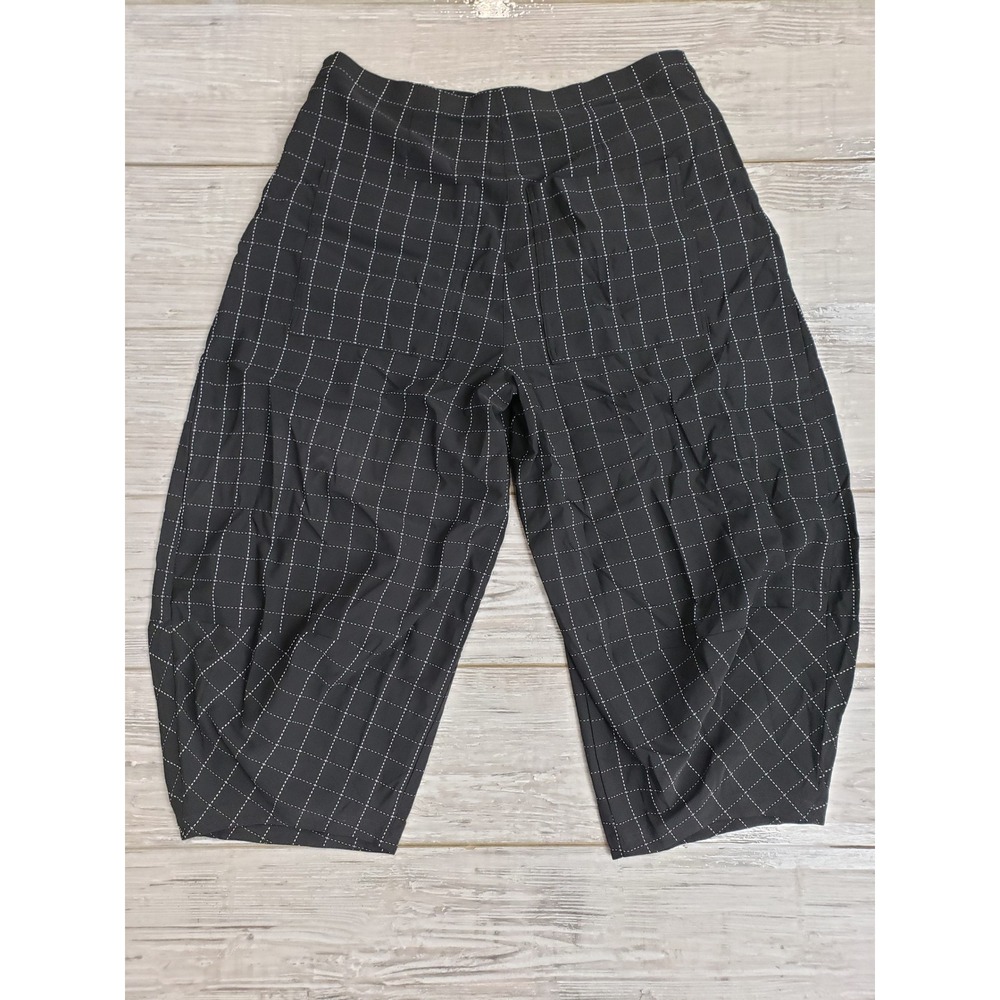 Rundholz Black Label Pants Balloon Cropped Black and White Check Grid XL NWT - Picture 2 of 14